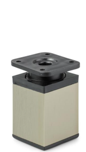 Kwadratowa nóżka aluminiowa H-60 mm - inox/czarny