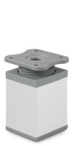 Kwadratowa nóżka aluminiowa H-60 mm - aluminium/popiel