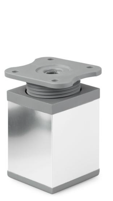 NÓŻKA MEBLOWA KWADRATOWA ALUMINIOWA H-60 CHROM/POPIEL