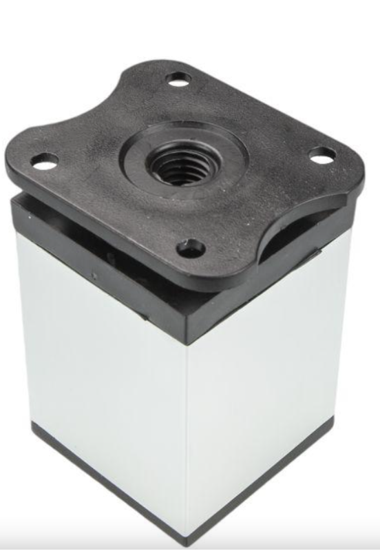 NÓŻKA MEBLOWA KWADRATOWA ALUMINIOWA H-60 CHROM/CZARNY