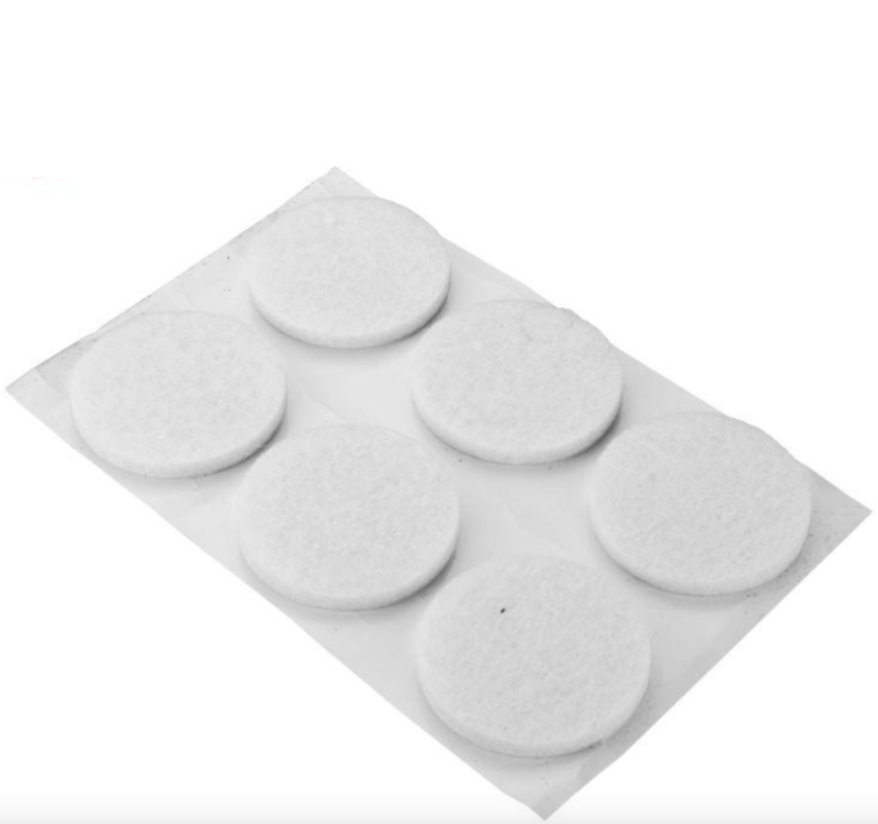 FILC MEBLOWY OKRĄGŁY fi34 BLISTER- 6 szt. BIAŁY