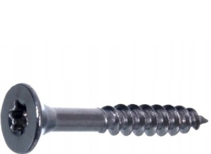 Wkręty nierdzewne do drewna 6,0x80 mm łeb stożkowy Torx, niepełny gwint - 100 szt.