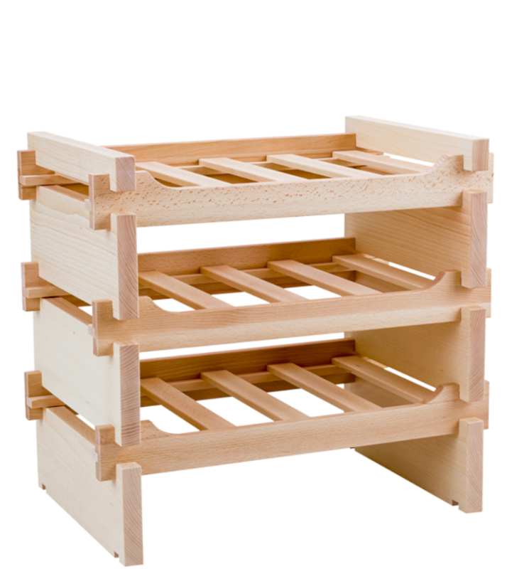 STOJAK NA WINO BUKOWY NOVEM DREWNIANE PRZEGRODY 3 x 4 12 BUTELEK