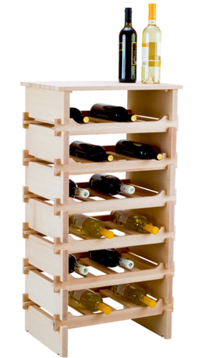 STOJAK NA WINO BUKOWY NOVEM DREWNIANE PRZEGRODY 3 x 4 12 BUTELEK
