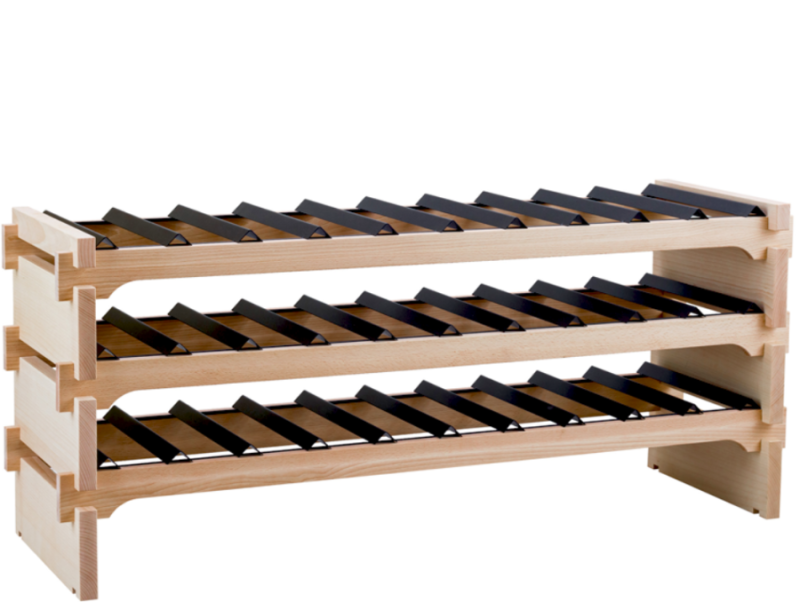STOJAK NA WINO BUKOWY NOVEM METALOWE PRZEGRODY 3 x 10 30 BUTELEK