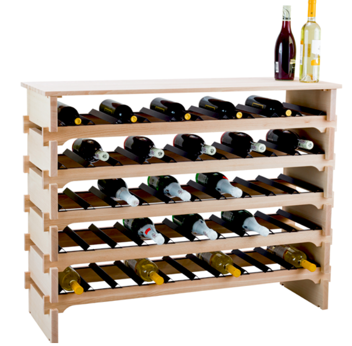 STOJAK NA WINO BUKOWY NOVEM METALOWE PRZEGRODY 3 x 10 30 BUTELEK