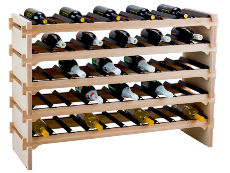 STOJAK NA WINO BUKOWY NOVEM METALOWE PRZEGRODY 3 x 10 30 BUTELEK