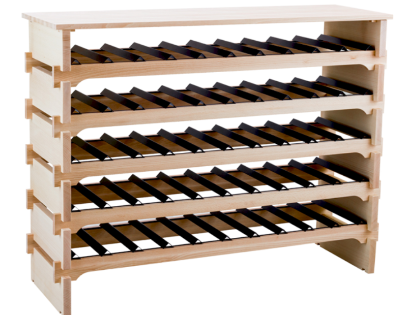 STOJAK NA WINO BUKOWY NOVEM METALOWE PRZEGRODY 3 x 10 30 BUTELEK
