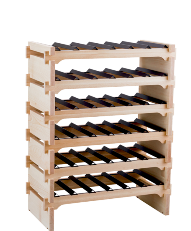 STOJAK NA WINO BUKOWY NOVEM METALOWE PRZEGRODY 3 x 6 18 BUTELEK