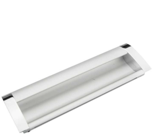 Wpuszczany uchwyt meblowy UM-010 160 mm aluminium/chrom