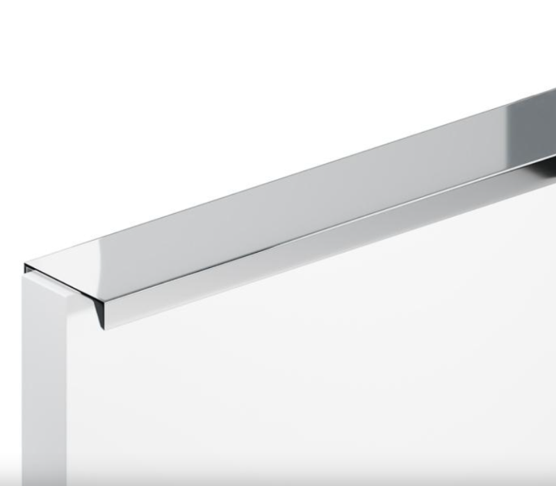 UCHWYT MEBLOWY KRAWĘDZIOWY NAKŁADANY UM-492 L-128 CHROM POŁYSK