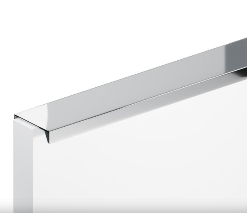 UCHWYT MEBLOWY KRAWĘDZIOWY NAKŁADANY UM-492 L-416 CHROM POŁYSK