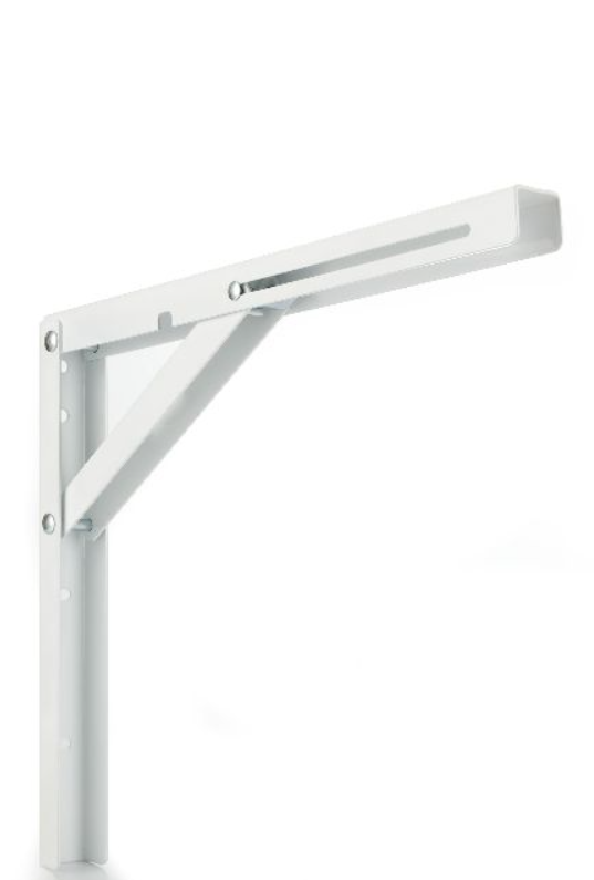 WSPORNIK STALOWY SKŁADANY Z BLOKADĄ 200 x 160 x 1.5 mm BIAŁY