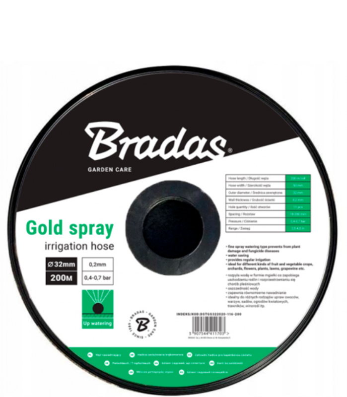 TAŚMA ZRASZAJĄCA KROPLUJĄCA 200 m / 25 mm / 18-200 mm / 2,5-4,0 m / 48l/h