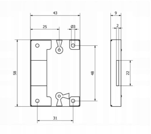 ZAMEK MEBLOWY NAKŁADANY 25 mm OCYNK Z KLUCZEM