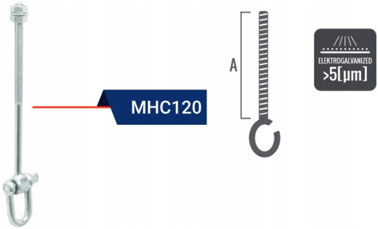 MOCOWANIE HUŚTAWKI TYP "C" M12x130 mm