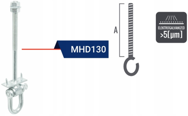 MOCOWANIE HUŚTAWKI TYP "D" M12x130 mm