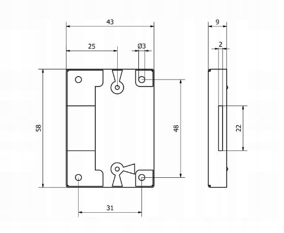 ZAMEK MEBLOWY NAKŁADANY 25 mm MOSIĄDZ