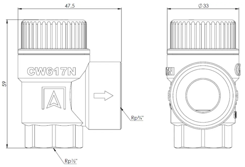 ZAWÓR BEZPIECZEŃSTWA DO C.O 1/2" 3 BAR