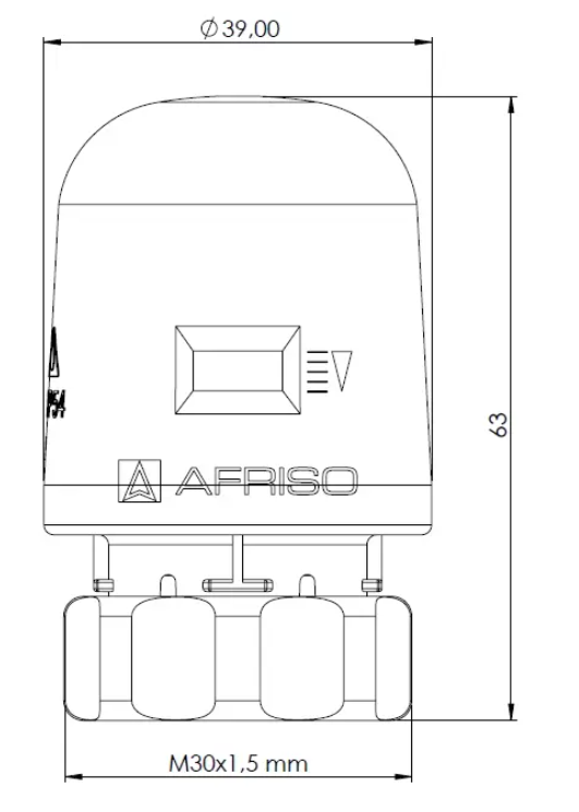 SIŁOWNIK TERMOELEKTRYCZNY TSA 01, GW M30 x 1,5 mm, 230 V AC, NC