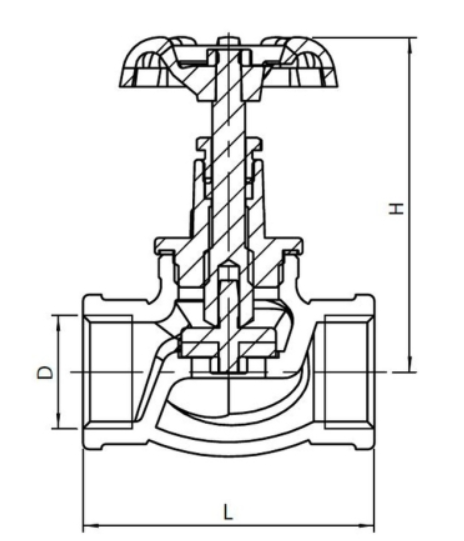 ZAWÓR PRZEPŁYWOWY PRZELOTOWY ŻELIWNY 5/4"