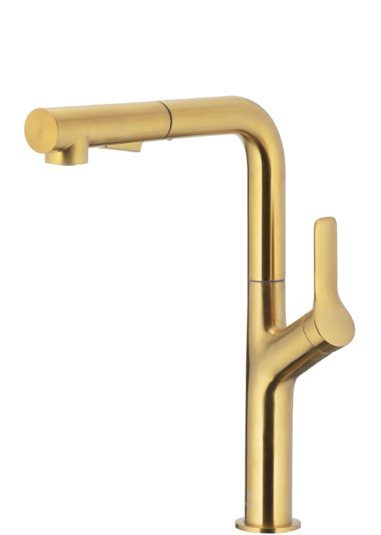 BATERIA KUCHENNA Z WYCIĄGANĄ WYLEWKĄ DUERO DESIGN GOLD