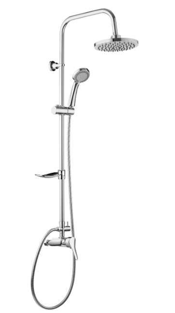 DESZCZOWNIA ROUND CHROM 5-FUNKCYJNA Z BATERIĄ MIESZACZOWĄ