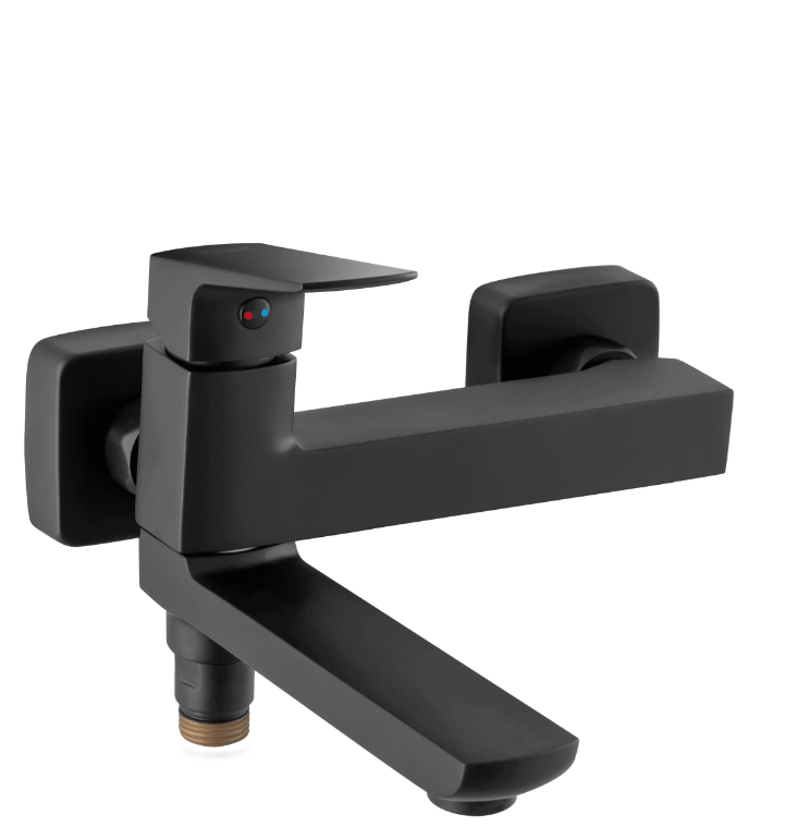 BATERIA WANNOWA Z PRZEŁĄCZNIKIEM W WYLEWCE VITTO BLACK VERDELINE