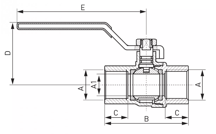 ZAWÓR KULOWY GAZOWY 1/2" GW-GW TYP G61