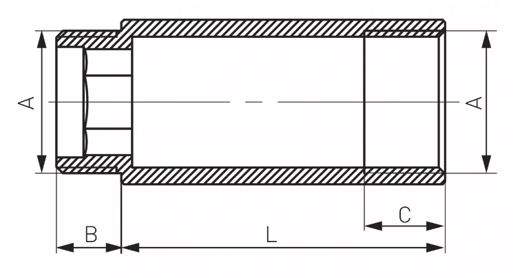 PRZEDŁUŻKA MOSIĘŻNA 1/2" 10 mm