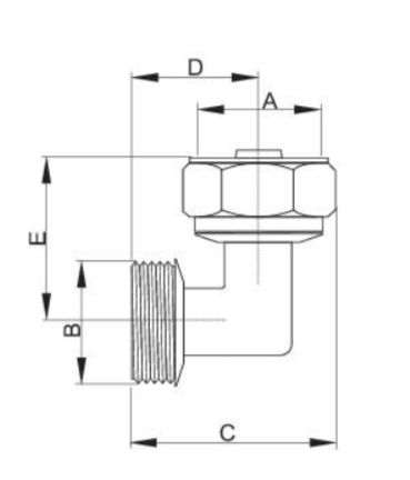 KOLANO 90° 16 x 1/2" PEX/GZ