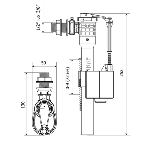 ZAWÓR NAPEŁNIAJĄCY ZN3 1/2" POM