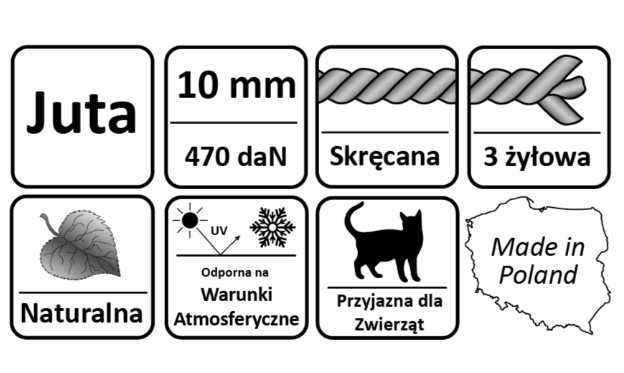 LINA JUTOWA SKRĘCANA 10 mm - 10 m