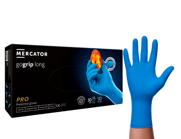 RĘKAWICE NITRYLOWE MERCATOR GOGRIP DŁUGIE 30 cm r. XXL
