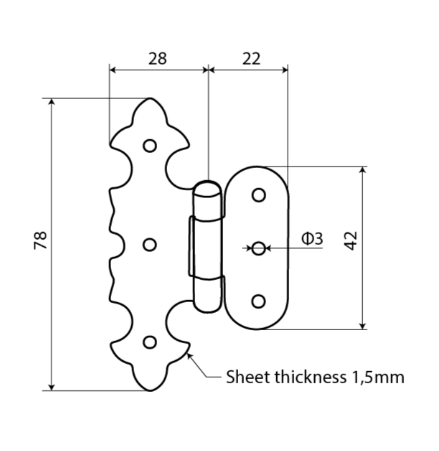 ZAWIAS MEBLOWY OZDOBNY Z05 ZŁOTY