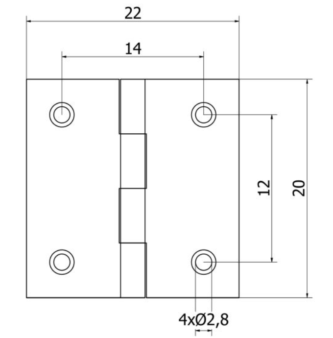 ZAWIAS SPLATANY 20 mm - 10 szt.