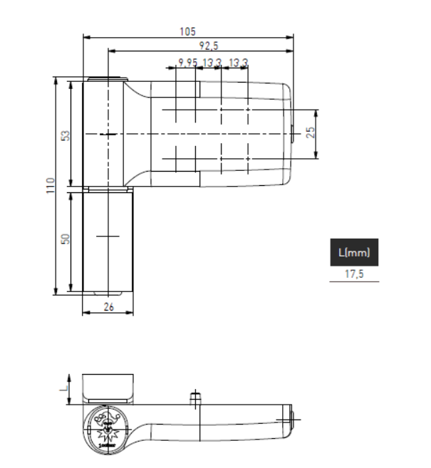ZAWIAS DRZWIOWY JOCKER DO PCV 120 kg 17.5 mm BRĄZ