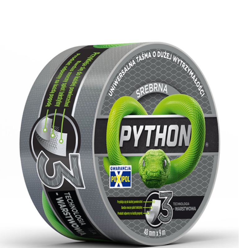 TAŚMA NAPRAWCZA PYTHON SREBRNA 48 mm x 10y
