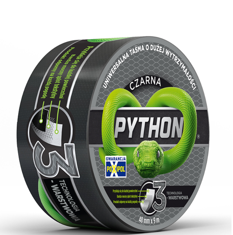 TAŚMA NAPRAWCZA PYTHON CZARNA 48 mm x 10y