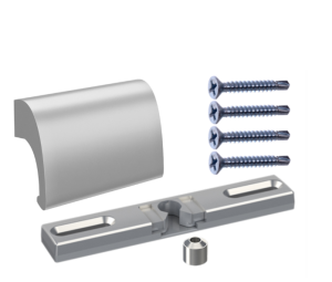Zestaw pochwyt balkonowy aluminiowy DeLux z zatrzaskiem ruchomym rolkowym - anoda F1 MAT
