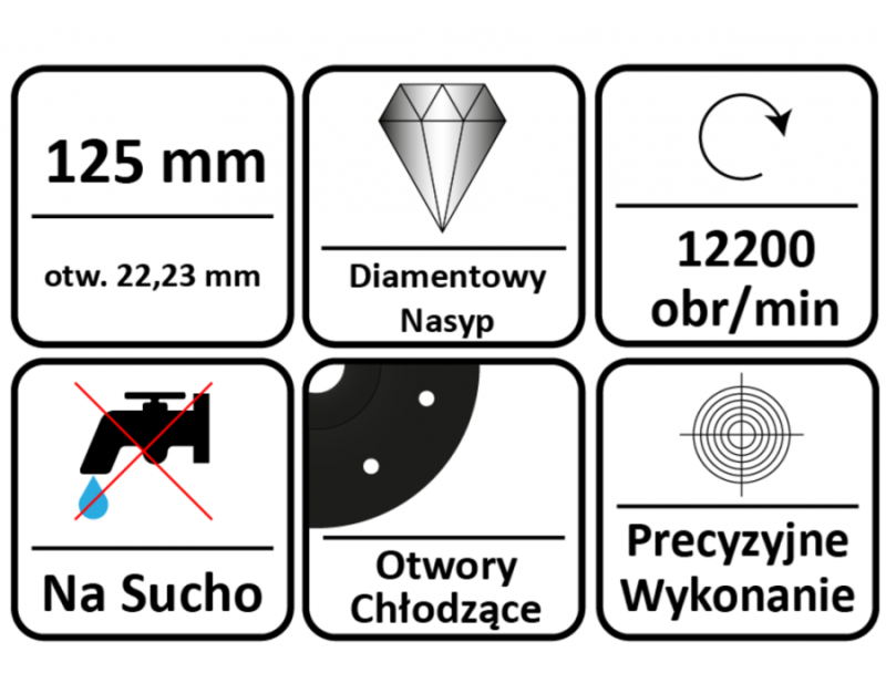 ŚCIERNICA DIAMENTOWA DWURZĘDOWA D-III PR5 125 mm