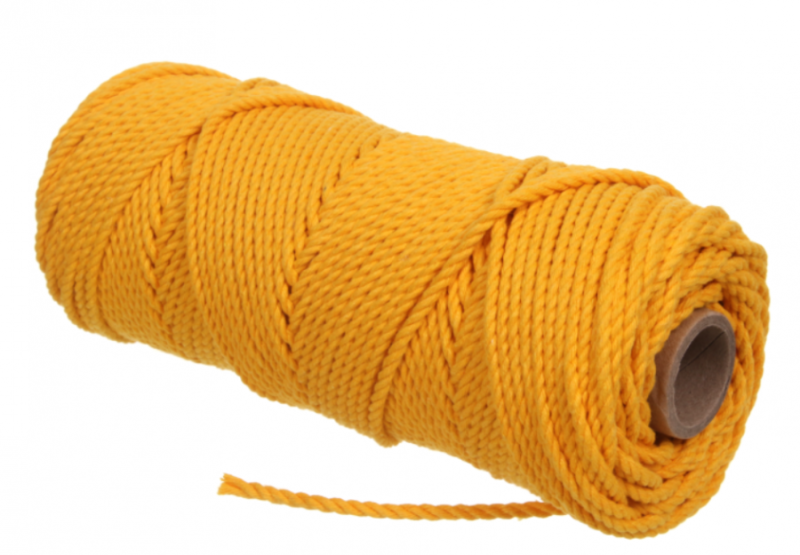 SZNUREK BAWEŁNIANY 3PLY KRĘCONY DO MAKRAMY Ø3 mm 100 m ŻÓŁTY