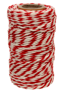SZNUREK BAWEŁNIANY BIAŁO-CZERWONY 100 g