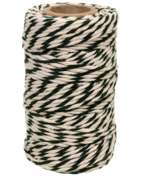 SZNUREK BAWEŁNIANY BIAŁO-ZIELONY 100 g