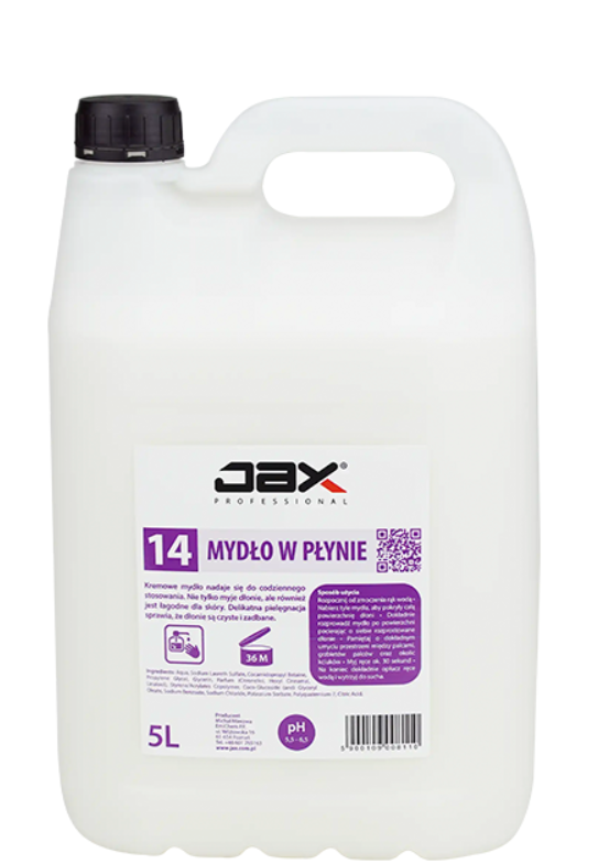 MYDŁO KREMOWE W PŁYNIE JAX PROFESSIONAL 5 L