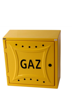 SZAFKA GAZOWA ŻÓŁTA 50 x 50 ZABUDOWANA