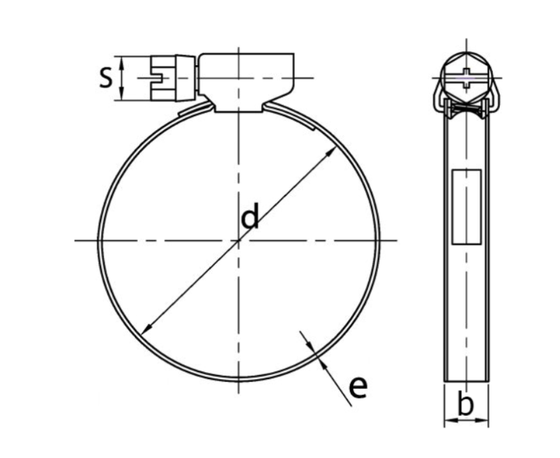OPASKA ŚLIMAKOWA ZACISKOWA NIERDZEWNA W4 12 mm 120-140 mm