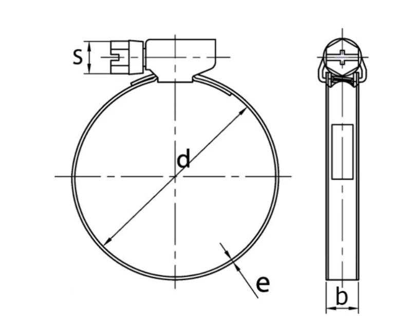 OPASKA ŚLIMAKOWA ZACISKOWA NIERDZEWNA W4 12 mm 140-160 mm