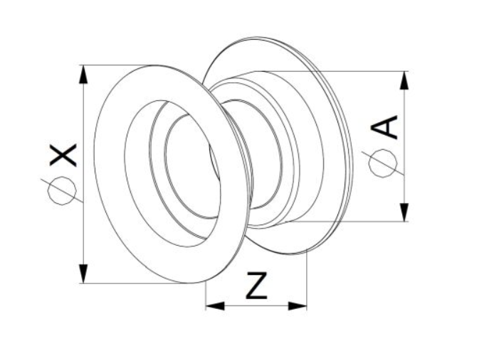 TULEJKA DRZWIOWA WENTYLACYJNA Ø55 mm CZARNY MAT