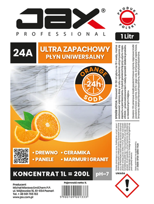 PŁYN - KONCENTRAT DO MYCIA PODŁÓG ORANGE SODA 1 L